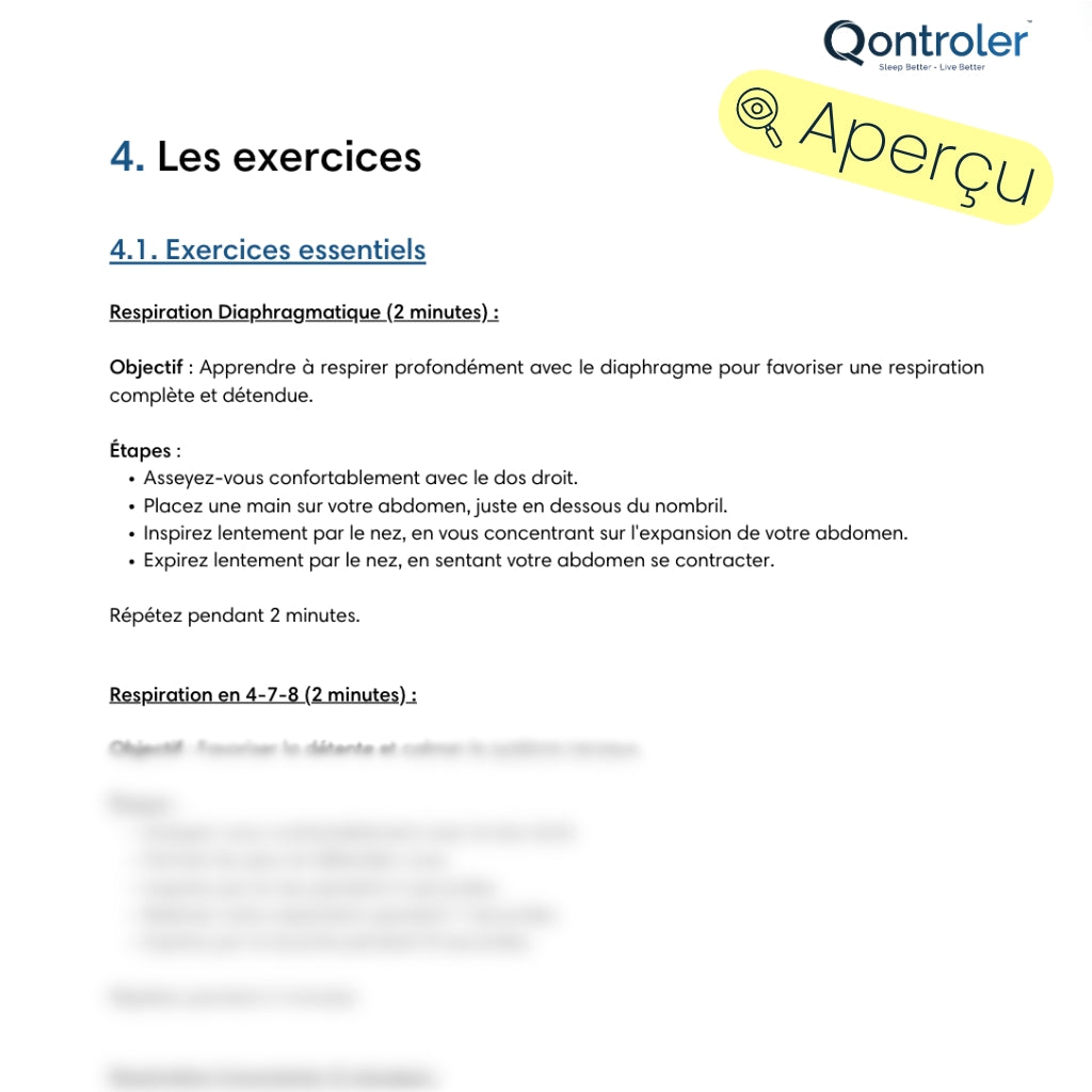 Représente le programme Z3 Pro+ pour renforcer le tonus glossopharyngien et supprimer les ronflements et l'apnée du sommeil, en complément du dispositif Z3 Pro de Qontroler™